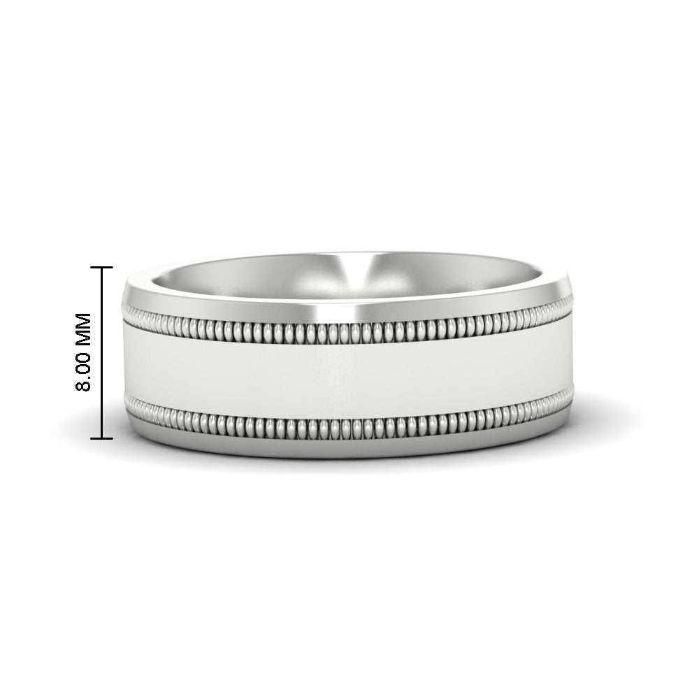 Mens Band Double Milgrain Fascinating Diamonds
