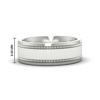 Mens Band Double Milgrain Fascinating Diamonds