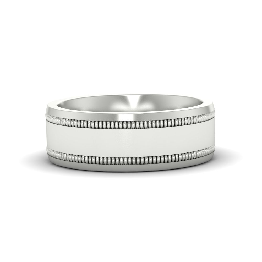 Mens Band Double Milgrain Fascinating Diamonds
