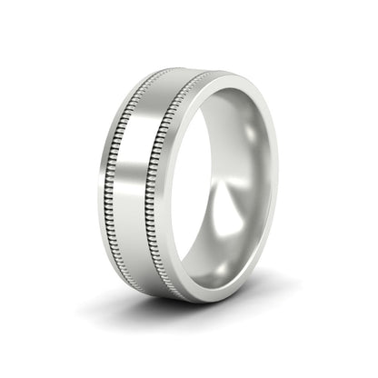 Mens Band Double Milgrain Fascinating Diamonds
