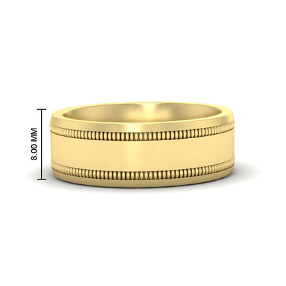 Mens Band Double Milgrain Fascinating Diamonds