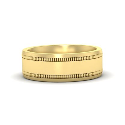 Mens Band Double Milgrain Fascinating Diamonds