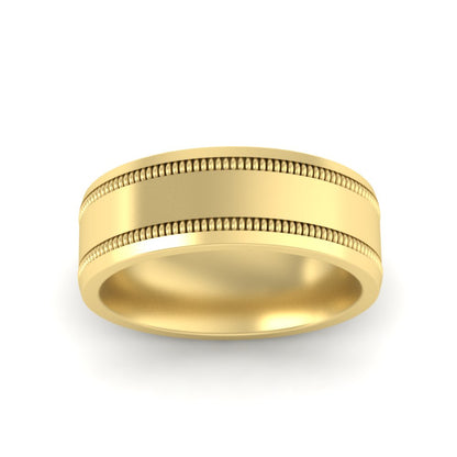 Mens Band Double Milgrain Fascinating Diamonds