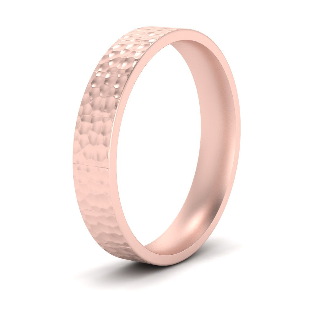 Hammered Wedding Band Comfort Fit 5 mm Fascinating Diamonds