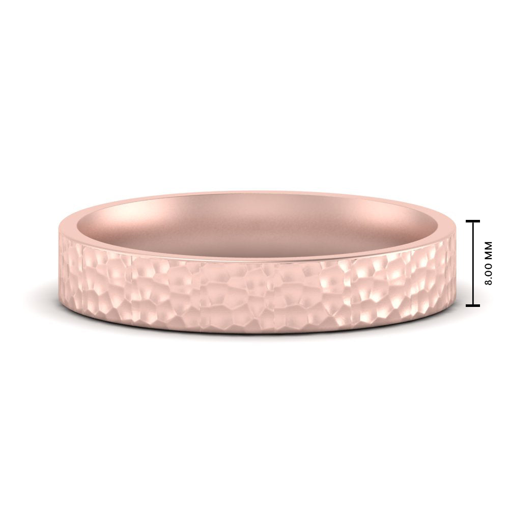 Hammered Wedding Band Comfort Fit 5 mm Fascinating Diamonds