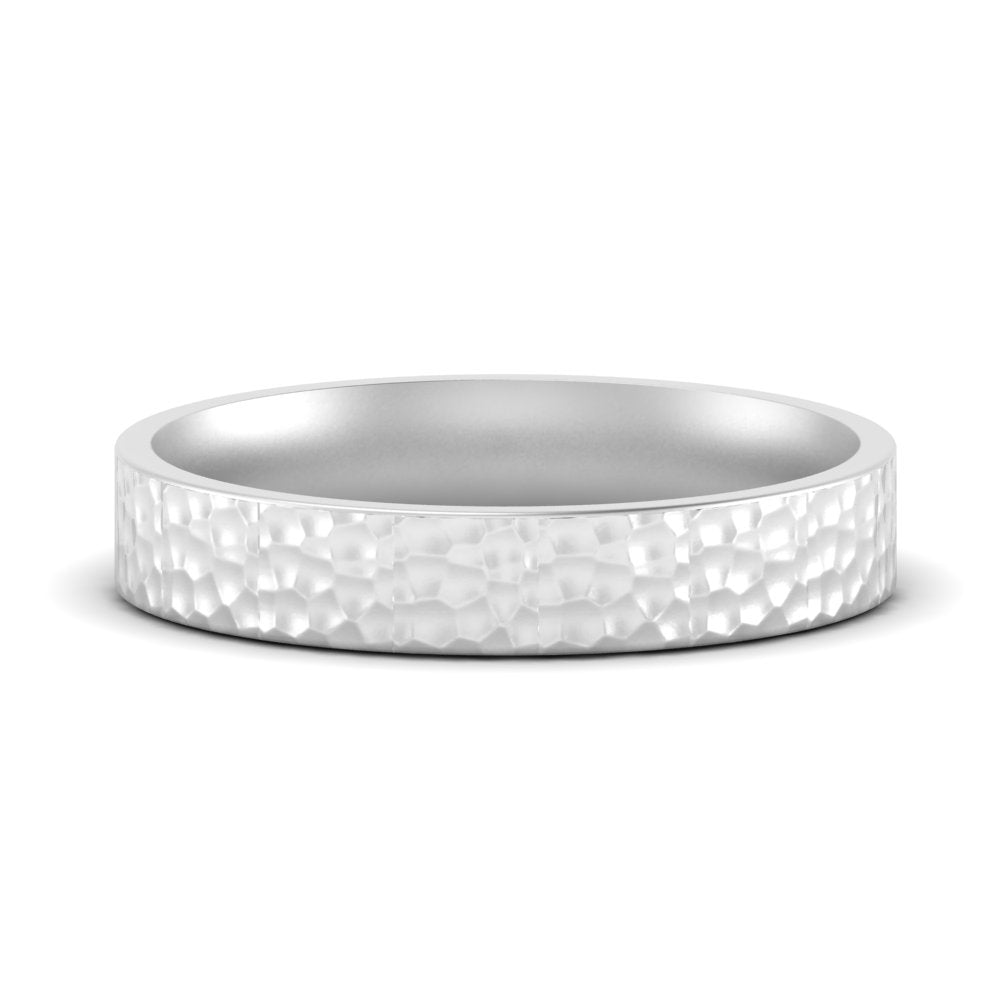 Hammered Wedding Band Comfort Fit 5 mm Fascinating Diamonds