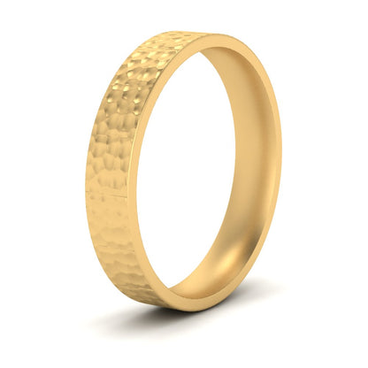 Hammered Wedding Band Comfort Fit 5 mm Fascinating Diamonds