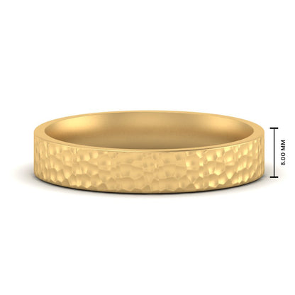 Hammered Wedding Band Comfort Fit 5 mm Fascinating Diamonds