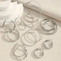 8-Pairs: Alloy Hoop Earrings Set