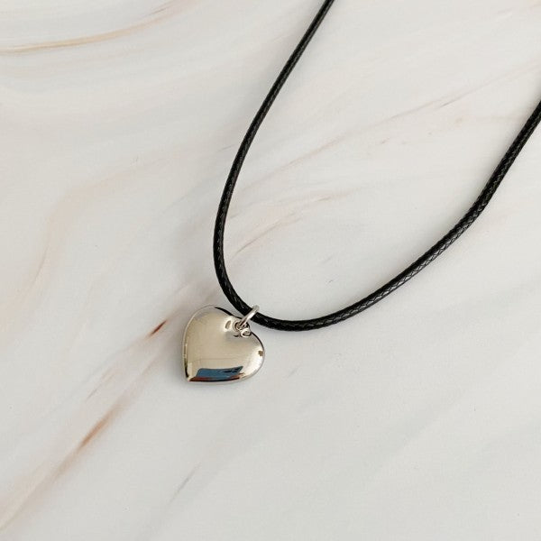 Black Cord Heart Drop Necklace Shop Style & More | Fresh Looks, Everyday Deals & Free Shipping