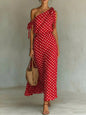 Full Size Polka Dot One-Shoulder Maxi Dress Plus Size New Era Fashion LLc