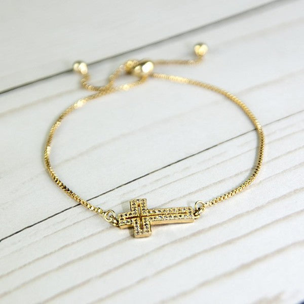 Cross Bracelet -Gold Shop Style & More | Fresh Looks, Everyday Deals & Free Shipping