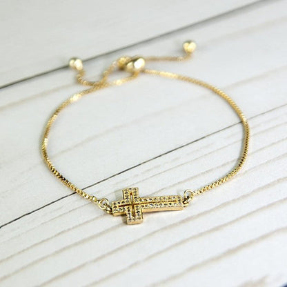 Cross Bracelet -Gold Shop Style & More | Fresh Looks, Everyday Deals & Free Shipping
