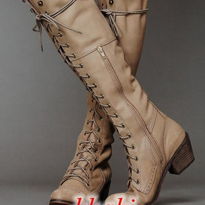 Women’s Over-the-Knee Boots – Round Toe Stylish Tall Winter Boots FitiqueFit