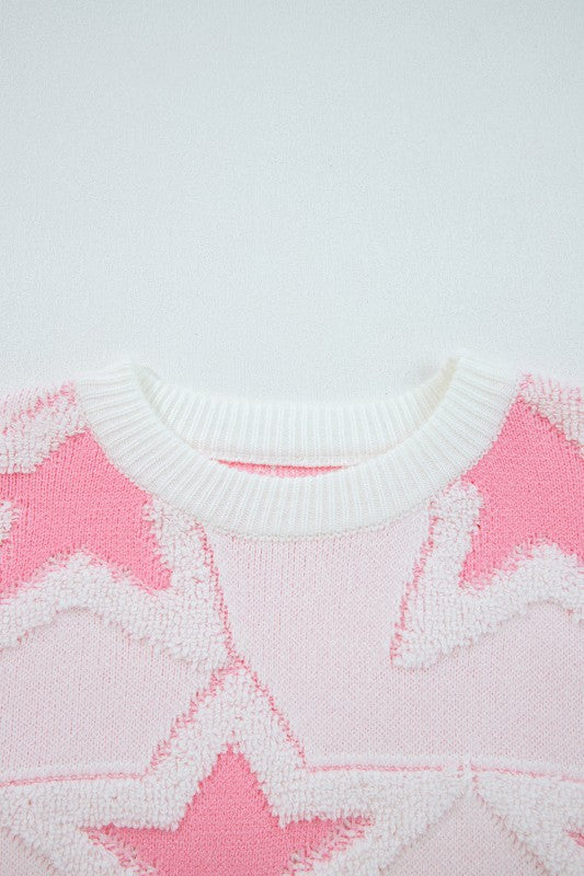 Star Ribbed Trim Drop Shoulder Oversized Sweater Shop Style & More | Fresh Looks, Everyday Deals & Free Shipping