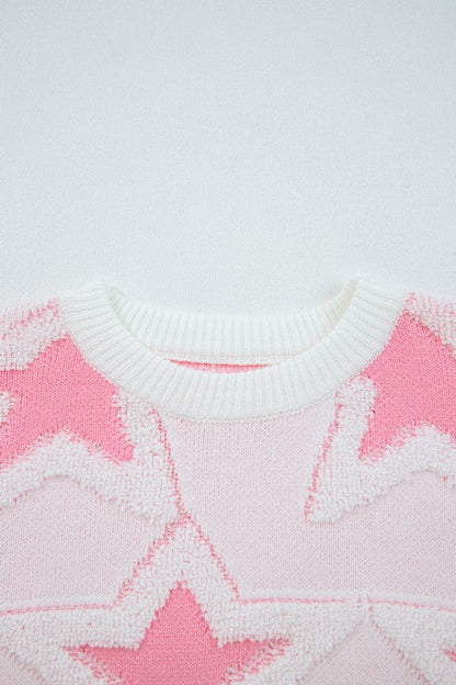 Star Ribbed Trim Drop Shoulder Oversized Sweater Shop Style & More | Fresh Looks, Everyday Deals & Free Shipping