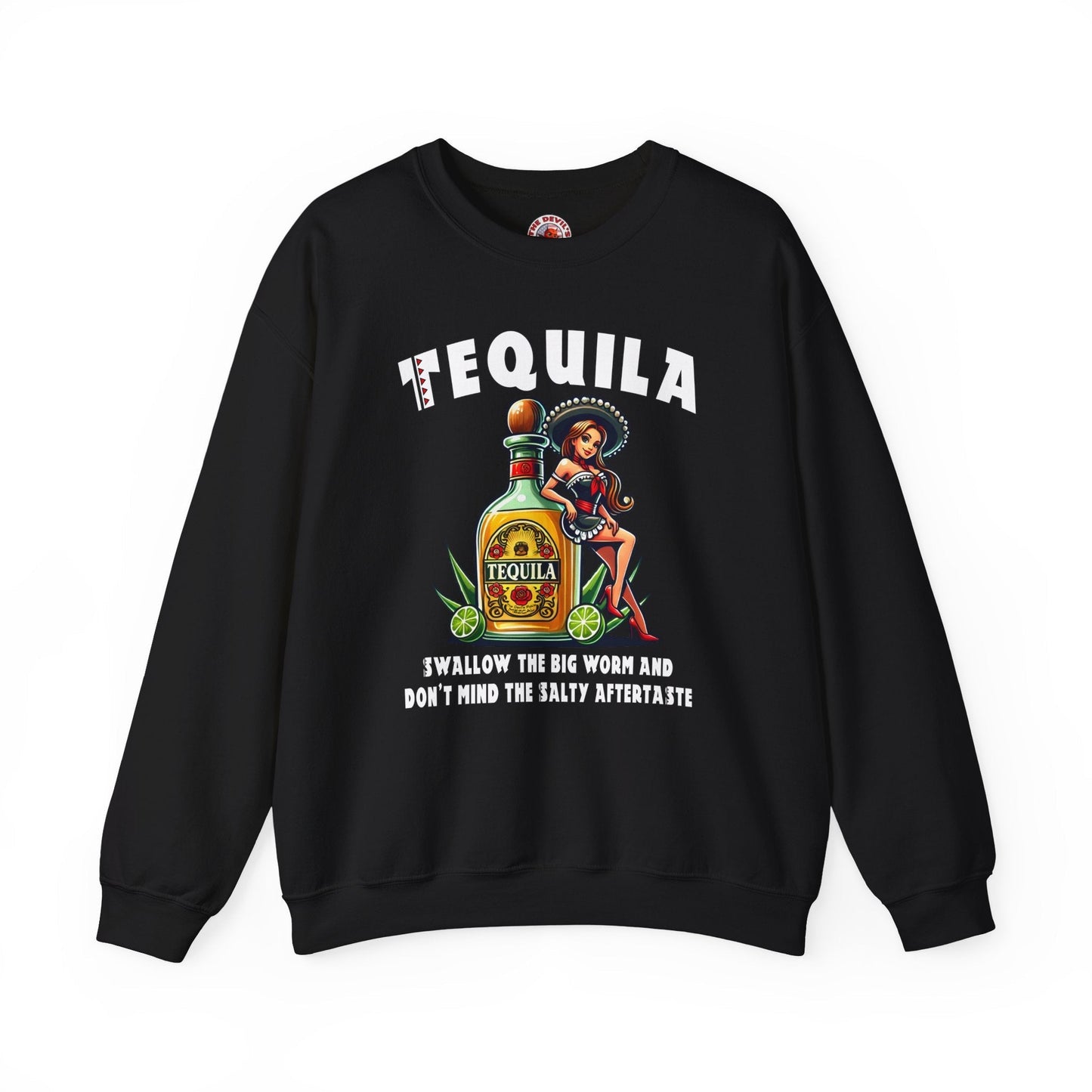Tequila Swallow The Big Worm Crewneck Sweatshirt The Devil's Pickle