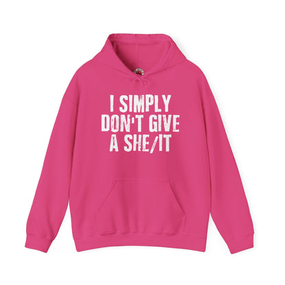 I Simply Don't Give A She/It Hooded Sweatshirt The Devil's Pickle