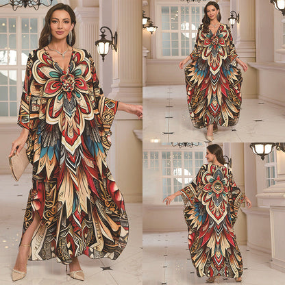 Fashion Personalized Cotton Printed Beach Dress Women Grayceful LLC
