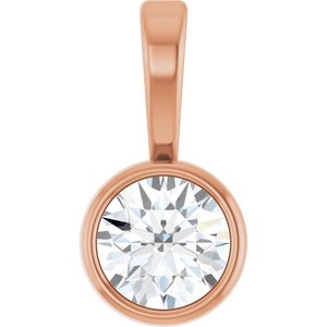 14K Rose 1/10 CT Natural Diamond Bezel-Set Solitaire Pendant Ethereal Legacy Boutiques