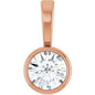 14K Rose 1/10 CT Natural Diamond Bezel-Set Solitaire Pendant Ethereal Legacy Boutiques