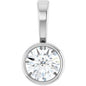 14K White 1/10 CT Natural Diamond Bezel-Set Solitaire Pendant Ethereal Legacy Boutiques