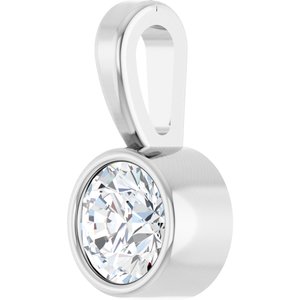 Platinum 1/10 CT Natural Diamond Bezel-Set Solitaire Pendant Ethereal Legacy Boutiques