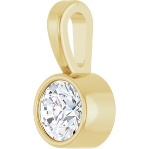 14K Yellow 1/10 CT Natural Diamond Bezel-Set Solitaire Pendant Ethereal Legacy Boutiques