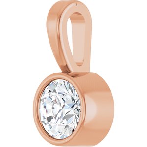 14K Rose 1/10 CT Natural Diamond Bezel-Set Solitaire Pendant Ethereal Legacy Boutiques