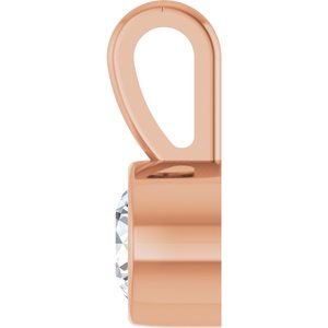 14K Rose 1/10 CT Natural Diamond Bezel-Set Solitaire Pendant Ethereal Legacy Boutiques