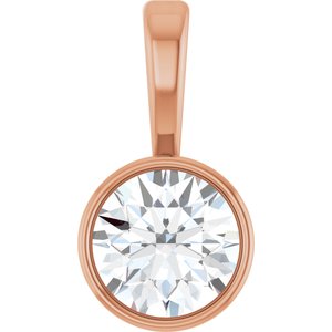 14K Rose 1/4 CT Natural Diamond Bezel-Set Solitaire Pendant Ethereal Legacy Boutiques