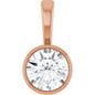 14K Rose 1/4 CT Natural Diamond Bezel-Set Solitaire Pendant Ethereal Legacy Boutiques