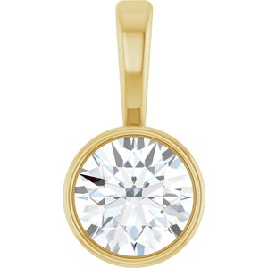 14K Yellow 1/4 CT Lab-Grown Diamond Bezel-Set Solitaire Pendant Ethereal Legacy Boutiques