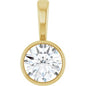 14K Yellow 1/4 CT Lab-Grown Diamond Bezel-Set Solitaire Pendant Ethereal Legacy Boutiques