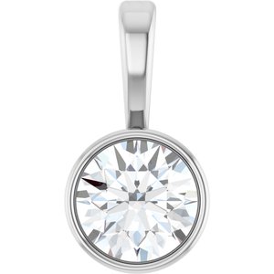 14K White 1/4 CT Natural Diamond Bezel-Set Solitaire Pendant Ethereal Legacy Boutiques