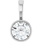 14K White 1/4 CT Natural Diamond Bezel-Set Solitaire Pendant Ethereal Legacy Boutiques