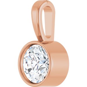 14K Rose 1/4 CT Natural Diamond Bezel-Set Solitaire Pendant Ethereal Legacy Boutiques