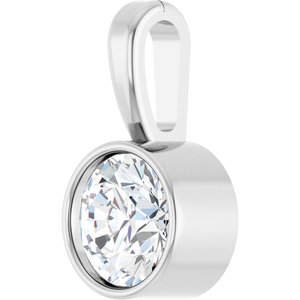 Platinum 1/4 CT Natural Diamond Bezel-Set Solitaire Pendant Ethereal Legacy Boutiques