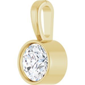 14K Yellow 1/4 CT Lab-Grown Diamond Bezel-Set Solitaire Pendant Ethereal Legacy Boutiques