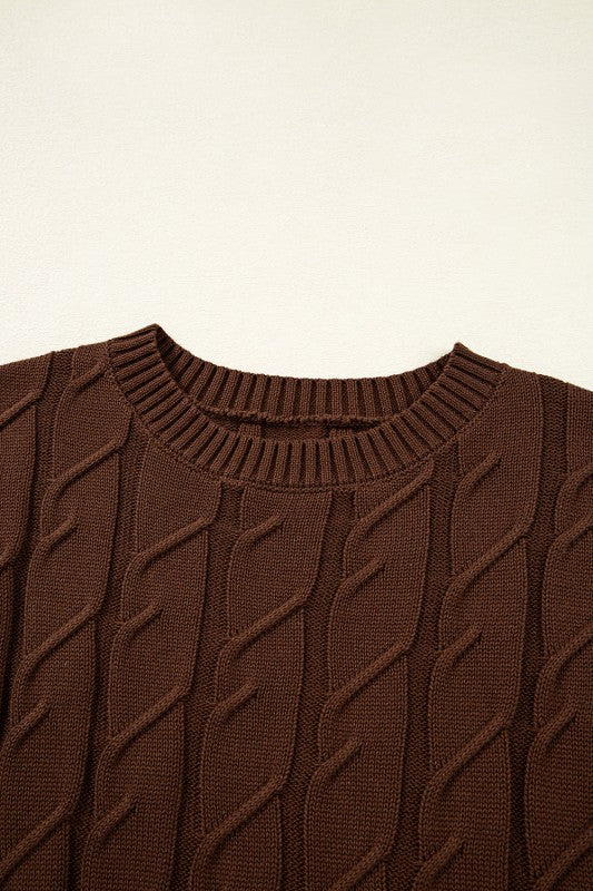Cable Knit Textured Crew Neck Sweater Top Shop Style & More | Fresh Looks, Everyday Deals & Free Shipping