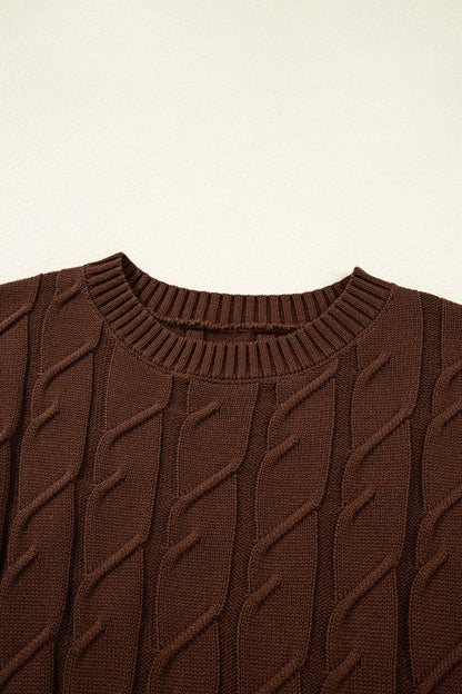 Cable Knit Textured Crew Neck Sweater Top Shop Style & More | Fresh Looks, Everyday Deals & Free Shipping