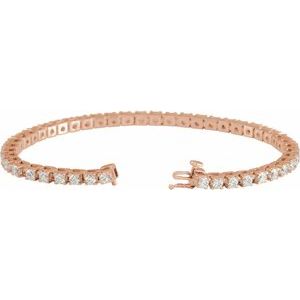 14K Rose 5 CTW Natural Diamond Line 7 1/4" Bracelet Ethereal Legacy Boutiques