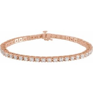 14K Rose 5 CTW Natural Diamond Line 7 1/4" Bracelet Ethereal Legacy Boutiques