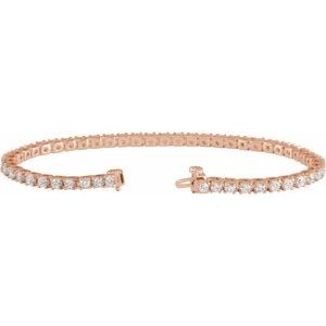14K Rose 4 CTW Lab-Grown Diamond Line 7 1/4" Bracelet Ethereal Legacy Boutiques