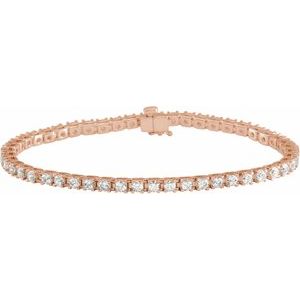 14K Rose 3 CTW Natural Diamond Line 7 1/4" Bracelet Ethereal Legacy Boutiques