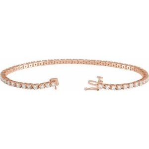 14K Rose 3 CTW Lab-Grown Diamond Line 7 1/4" Bracelet Ethereal Legacy Boutiques