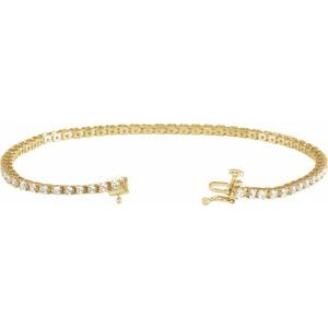 14K Yellow 2 CTW Natural Diamond Line 7 1/4" Bracelet Ethereal Legacy Boutiques