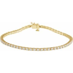 14K Yellow 2 CTW Natural Diamond Line 7 1/4" Bracelet Ethereal Legacy Boutiques