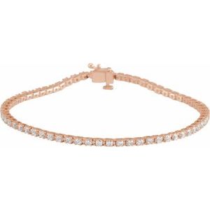 14K Rose 2 CTW Lab-Grown Diamond Line 7 1/4" Bracelet Ethereal Legacy Boutiques