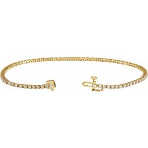 14K Yellow 1 CTW Natural Diamond Line 7 1/4" Bracelet Ethereal Legacy Boutiques